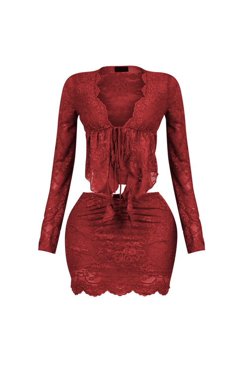 Elarose Lace Top & Skirt SET